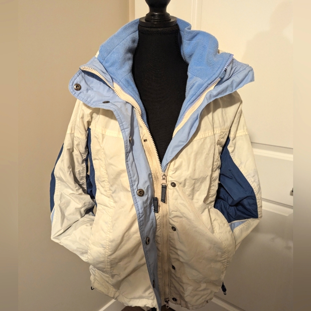 REITMANS | 3 in 1 winter ski, snow jacket coat blue and cream, fleece, small